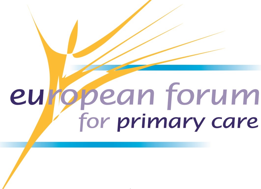 Dieses Bild zeigt das Logo des European Forum for Primary Care. Es bildet den Namen ab sowie ein gelbes Strickmännchen
