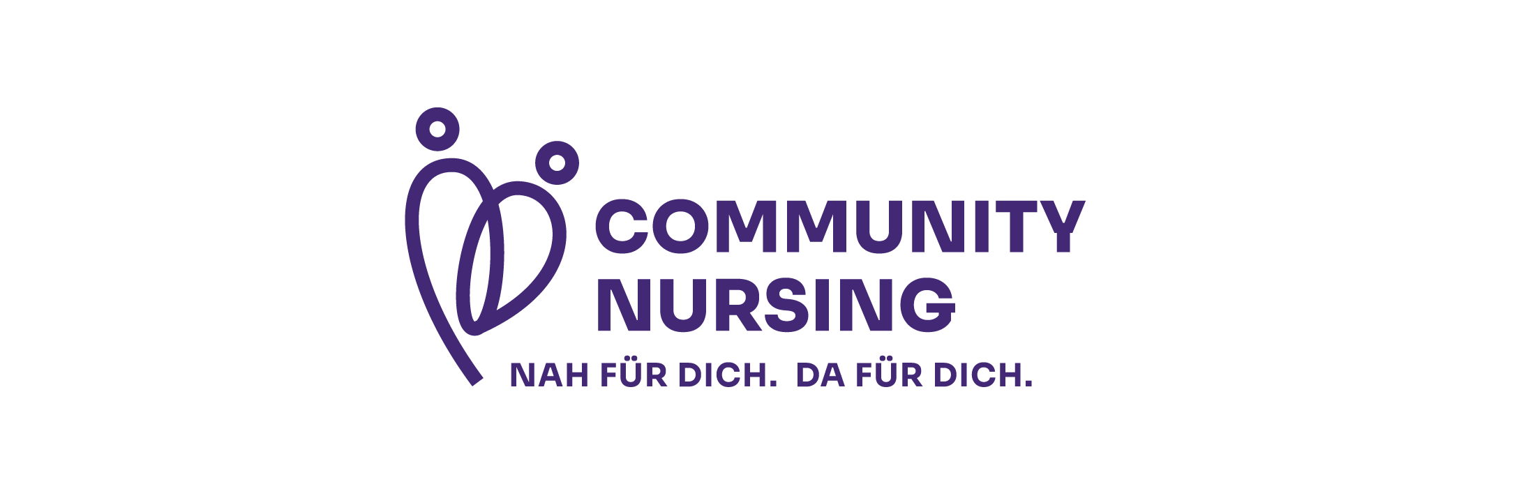 Logo und Claim des Projekts Community Nursing - Nah für dich. Da für dich.