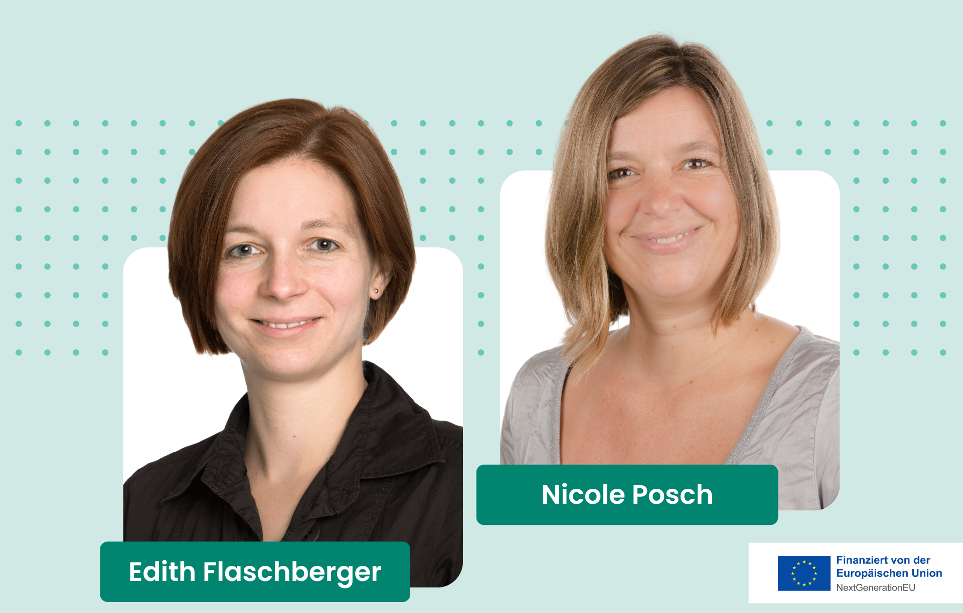 Das Bild zeigt Portraits der beiden Vortragenden des Webinars. Links ist Frau Edith Flaschberger von der Gesundheit Österreich Gmbh. Rechts im Bild Frau Nicole Posch von der Medizinischen Universität Graz. 